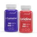 LongLifeNutri L-Tryptophan 500 mg & Uridine Monophosphate 300 mg Bundle – 180 Veg Caps + 120 Veg Caps, 6 & 4-Month Supply, Sleep & Mood + Focus Support, Non-GMO, Lab Tested, Made in USA