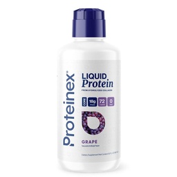 Proteinex Core Liquid Collagen Peptides, 18g Complete Protein | Doctor Recommended | Supports Recovery & Wound Healing | Zero Sugar, Zero Carbs, Ready to Drink | (Grape, 30 Fl Oz)