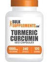 BulkSupplements.com Capsules d'extraits de curcuma - supplément de curcuma, supplément de curcuma, 1000mg - sans gluten, 240 gélules (paquet de 1)