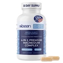 4 in 1 Magnesium for Sleep Support, L-Threonate, Glycinate, Malate & Citrate, 240mg, Chelated Magnesium Complex Supplement (60 Capsules) (1 Month Supply)