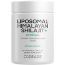 Codeage Liposomal Himalayan Shilajit+ Supplement - 500 mg Shilajit, KSM-66 Ashwagandha, CoQ10, Fulvic Ionic Minerals, Calcium, Magnesium, BioPerine - Liposomal Delivery - Non-GMO - 60 Capsules