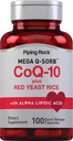 Piping Rock CoQ10 with Red Yeast Rice | 100 Capsules | with Alpha Lipoic Acid | Non-GMO, Gluten Free Supplement