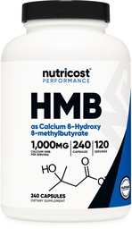 Nutricost HMB (Beta-Hydroxy Beta-Methylbutyrate) 1000mg, 240 Capsules