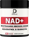 NAD Supplement with Nicotinamide Riboside, Trans-Resveratrol, Quercetin - Cellular Energy & Repair, Vitality, Healthy Aging - 60 Count