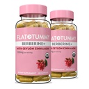 Flat Tummy Berberine Plus Supplement, 1200mg Berberine Per Serving, Post GLP-1 Berberine Supplement, Organic Berberine with Ceylon Cinnamon, 4:1 Potency – 60 Capsules (Pack of 2)