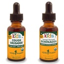 Herb Pharm Kids Certified-Organic Cough Crusader Formule à base de plantes liquides, 1 Ounce & Kids Certified-Oric Alcohol-Free Echinacea Glycerite Liquid Extract, 1 Ounce