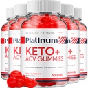 (5 Pack) Platinum Keto ACV Gummies - Advanced Formula Platinum Keto Plus ACV Gummies Apple Cider Vinegar Platinum ACV Gummies Dietary Supplement Reviews Men Women (300 Gummies)