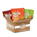 Twin Peaks Ingrédients Faible carb, Puffs protéiniques sympathiques aux kétos, (Paquet variety, 2.1 Once), 2 portions, 3 Pack (60g, 42g Protéines, 4g Carbs)
