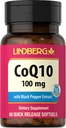 Lindberg CoQ10 100mg Softgels (en anglais seulement) 60 Coenzyme Q10 Supplément pour les femmes et les hommes avec extrait de poivre noir (en anglais seulement) Non-OGM, sans gluten