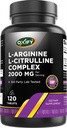 Oxify L-Arginine L-Citrulline Complex 2000 mg par portion de 120 comprimés, sans gluten, sans OGM