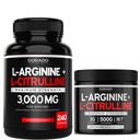 L Arginine L Citrulline (240 Cot) - Pilule à oxyde nitrique pour l'endurance et l'endurance et L Arginine L Citrulline Poudre (3g) - Poudre à oxyde nitrique pour la performance et l'endurance - Vegan & USA Made