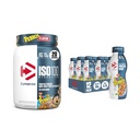 Ensemble de Dymatize Performance Secouer les protéines, les cailloux fruités (12 pack) + ISO100 poudre de protéines de lactosérum isolat, cailloux fruités (20 portions)