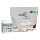 Sunwarrior Protéine active Poudre végétale 45 portions Chocolat aromatisé et créatine Poudre monohydratée 60 portions