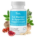 Fat Burner pour les femmes et les hommes - Suppresseur de l'appétit pour la perte de poids - pilules avec/métabolisme Booster Thermogen Weight Loss Supplément - Chrome, caféine et thé vert - 30 capsules