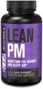 Jacked Factory Lean PM Night Time Fat Burner, Supplément d'aide au sommeil, et Suppresseur d'appétit pour les hommes et les femmes - 120 pilules de perte de poids sans stimulant