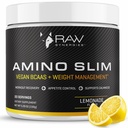RAW Synergies Amino Slim - Supplément de vie active pour l'alimentation métabolique et consciente - Muscle & Energy Support - sans sucre et végétalien - Lemonade - 20 portions