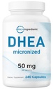 Micro-ingrédients DHEA 50 mg par portion, 240 Capsules.com Supplément DHEA micronisé pour les femmes et les hommes.
