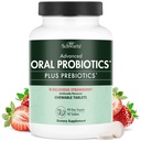 Oral Probiotics Supplement with Prebiotics - Supports Healthy Teeth Gums Mouth and Fresh Odorless Breath for Adults - Strawberry Flavored Chewable Dental Probiotic (90 Tablets, 90 Day Supply)