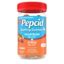 Gummies antiacides apaisantes peccides, soulagement des brûlures d'estomac + soulagement du stress pour brûlures d'estomac occasionnelles, estomac relevé et indigestion acide, avec extrait de baume de citron, phosphate de tricalcium, fraise de pêche, 32 ct