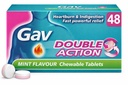 Double Action Chewable Tablets, Mint Flavor – Digestive Comfort & Acid Reflux Support – 48 Tablets