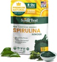 Sunlit Best Spiruline poudre biologique USDA - Chlorophylle, Absorption rapide, Blue-Green Spiruline Algae, Protéine végétale brute - Non-OGM, Sans gluten Superfood Energy, Gut, Supplément de soutien immunitaire - 8 Oz