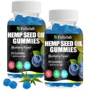Hemp Gummies for Sleep Pain Anxiety -120 Count Plant Based Natural Hemp Oil Extract Gummy with Omega & Vitamin B for Relaxation and Peace - in a Raspberry Shape (Blueberry Flavor)