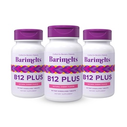 BariMelts Vitamin B12 Plus, 270 Fast-Dissolving Tablets (9-Month Supply), Sugar-Free Bariatric Vitamins for Women, Includes B12, B6, Folate and Biotin, Natural Cherry Flavor​