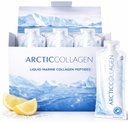 Liquid Marine Collagen Peptides for Women Men – 8000mg Hydrolyzed Collagen Liquid Supplement with Biotin & Vitamins for Hair Growth, Skin, Nails & Joints, Lemon Flavor, Sugar-Free, 14 Sachets