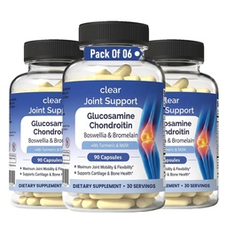 Glucosamine Chondroitin MSM with Turmeric & Boswellia 540 Capsules | 8-in-1 Joint Support Supplement for Flexibility & Mobility | Joint Supplement for Men & Women – Supports Back, Knees, Hips & Joints