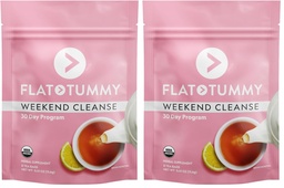 Flat Tummy Weekend Cleanse Tea-30 Day Program-All Natural Colon Cleanse w/Senna and Dandelion Root,Provides Bloating Relief for Women-Detox-Cleanse for Digestion Support and Gas Relief,(Pack of 2)
