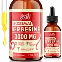 Liposomal Berberine Supplement - 3000mg Berberine Complex Activating AMPK & GLP-1, Berberine HCL Liquid Drop with Ceylon Cinnamon, Green Tea, Bitter Melon, Turmeric and Prebiotic Blend for Women & Men