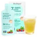 7 Days Colon Cleanse Liquid Beverage Gut Health Detox & Clean for Women & Men, 24 Fruit Vegetable Complex Probiotic Drink for Bowel Movements, Immune Support, Gut Flora Improvemen Supplement