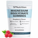 Spnutrition Magnesium Bisglycinate Gummies – Chelated Magnesium Supplement, Promotes Muscle & Nerve Function, Relaxation & Everyday Wellness – 60 Raspberry Gummies (1)