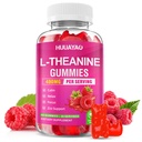 L-Theanine Gummies 400mg, L-Theanine Supplement for Kids & Adults with Ashwagandha, GABA, 5HTP for Calm, Zzz & Relaxation Support, Raspberry Flavor, 60 Counts