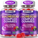 Magnesium Glycinate Gummies for Adults & Kids, High Absorption Triple Magnesium Complex Supplement with Glycinate, L-Threonate, Malate, Vegan, Sugar Free Chews for Sleep & Calm Mood, 2 Pack
