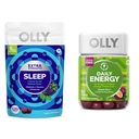 OLLY Sleep & Energy Gummies Bundle - Melatonin, L-Theanine, B12, CoQ10-120 + 60 Count
