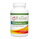 Wellness Resources 3 mg Melatonin Capsules - Natural Sleep Support Supplement - Gluten Free Sleep Aid, Preservative Free, Third-Party Tested, No Added Sugars Dye Free, 180 Capsules