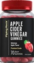 Piping Rock Apple Cider Vinegar Gummies | 70 Count | Apple Flavor | Premium Grade ACV Supplement | Vegan, Non-GMO, Gluten Free