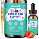 21 in 1 Herbal Gut Cleanse Drops – Wormwood, Black Walnut, Zeolite, Chlorella, 10B Probiotics & Clove – Supports Digestive Health Liquid Detox for Adults & Kids, Alcohol-Free, Strawberry Flavor, 2oz