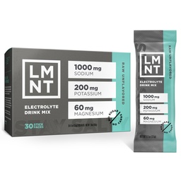 LMNT Zero Sugar Electrolytes - Raw Unflavored Salt | Drink Mix | 30-Count