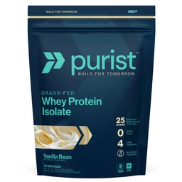 PURIST REP Whey Protein Powder, Premium Vanilla Grassfed Isolate,Workout Recovery, Keto Friendly, Clean Nutrition Meal Replacement, Promotes Lean Muscle, Sugar and Gluten-Free Women Men, 2 Lb