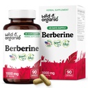 Wild & Organic Berberine Capsules 1000 mg - Antioxidant & Overall Support - Pure Berberine HCL Powder - Berberis Aristata Bark Supplement - Vegan, No Fillers, Non-GMO - 90 Count