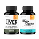 Sandhu's Liver Cleanse Detox & 15 Day Gut Cleanse Support Supplement for Women & Men | Supports Liver, Gut & Digestive Health