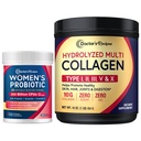 Doctor's Recipes Multi Collagen Peptides Powder 16oz and Probiotics for Women 30 Caps