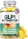 GLP-1 Support Gummies – Sugar-Free Appetite & Craving Control Supplement with Berberine, Cinnamon, Turmeric, Garcinia & Raspberry Ketones – Digestion, Weight Loss, Carb Blocker, Vegan, Keto