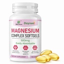 Magnesium Complex Softgels 500mg–Magnesium Supplement for Sleep, Relaxation&Muscle Support–Easy-to-Swallow Softgels–Daily Magnesium for Calm&Wellness, 100 Count