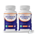 Vitamatic 2 Pack- Magnesium Citrate 500mg per Serving - 180 Vegetarian Capsules (Provides 150 mg of Elemental Magnesium) - Added B6 for Maximum Absorption - Supports Muscle, Joint, and Heart Health*