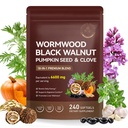 Wormwood Black Walnut Clove Cleanse For Humans Elimination, 18-in-1 Potent Herbal Complex with Wormwood, Black Walnut, Clove, Garlic, Oregano, Pumpkin Seed Extract, Liposal Delivery|240 Softgels