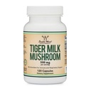 Double Wood Supplements Tigers Milk Mushroom Supplement (Lignosus Fungi) 500mg per Serving, 120 Capsules (Antioxidant for Respiratory and Lung Health Support) Vegan Safe, Non-GMO