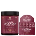 Ancient Nutrition Multi Collagen Protein Powder, Unflavored, 60 Servings + Multi Collagen Protein Powder Stick Packs, Unflavored, 40 Packs